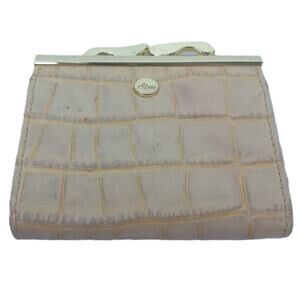 Vintage Abas Alligator Embossed Leather Kiss Lock Wallet Coin Purse